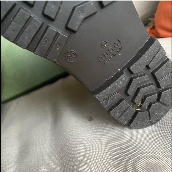 Authentic GUCCI Kids Rain Boot w/Signature Brown & Khaki GG Guccissima Monogram - Picture 2 of 3